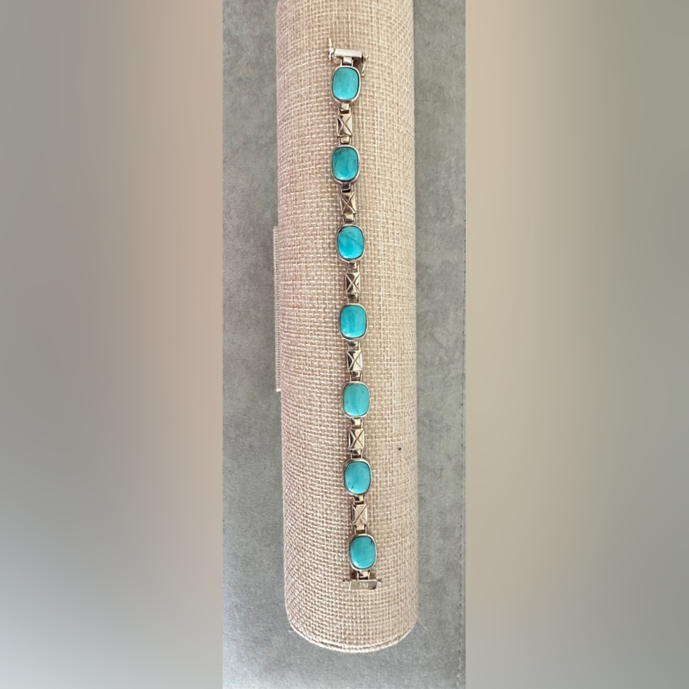Sterling Silver Turquoise & Pink Thulite Reversible Bracelet by Jay King - Picture 5 of 15